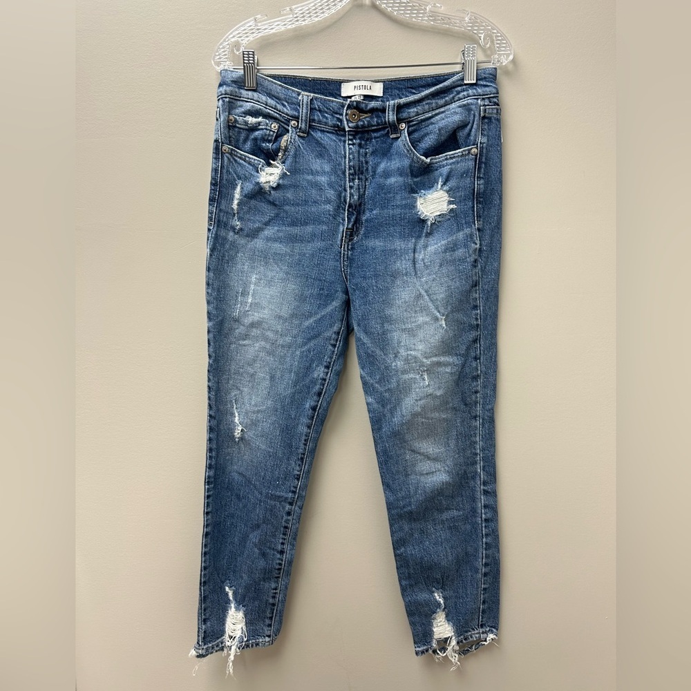 Pistola Ripped‎ Light Wash Blue Jeans